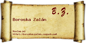 Boroska Zalán névjegykártya
